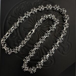 Men's/Women's Chrome Hearts Tiny E Cross Link Chain Necklace in Silver
